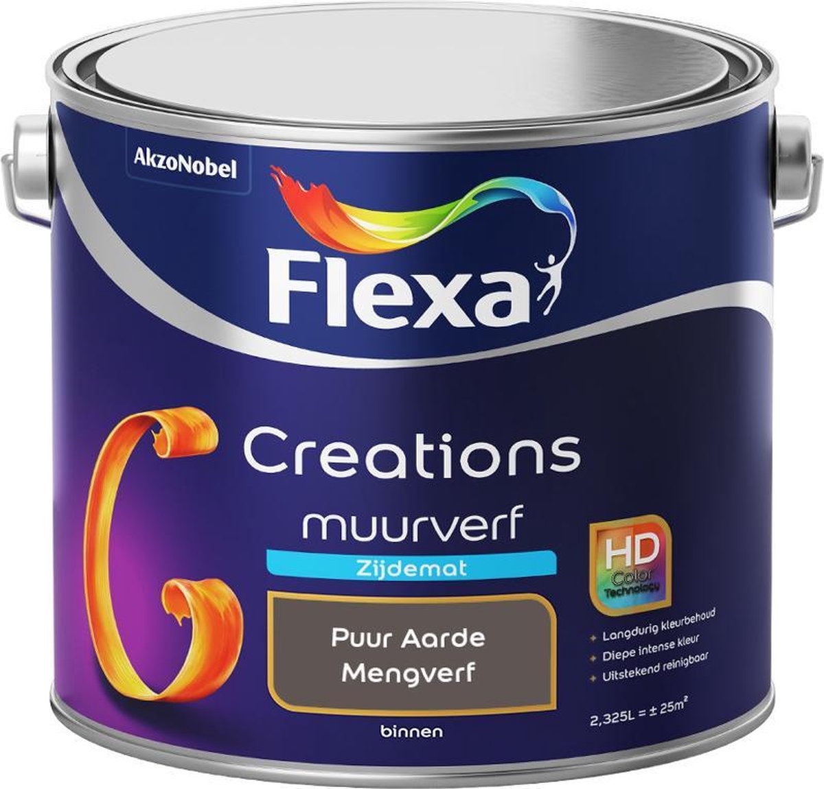 Flexa Creations - Muurverf Zijde Mat - Mengkleuren Collectie - Puur Aarde - 2,5 liter