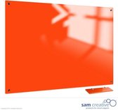 Whiteboard Glas Solid Bright Orange 45x60 cm | sam creative whiteboard | White magnetic whiteboard | Glassboard Magnetic