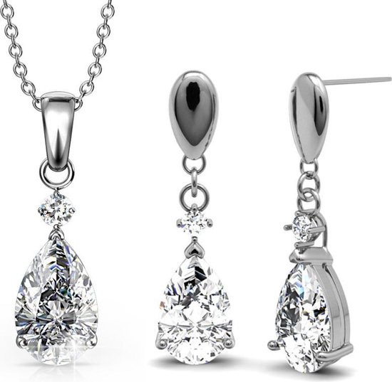 Yolora ketting met hanger set met Swarovski kristal - geschenkset dames -... | bol.com