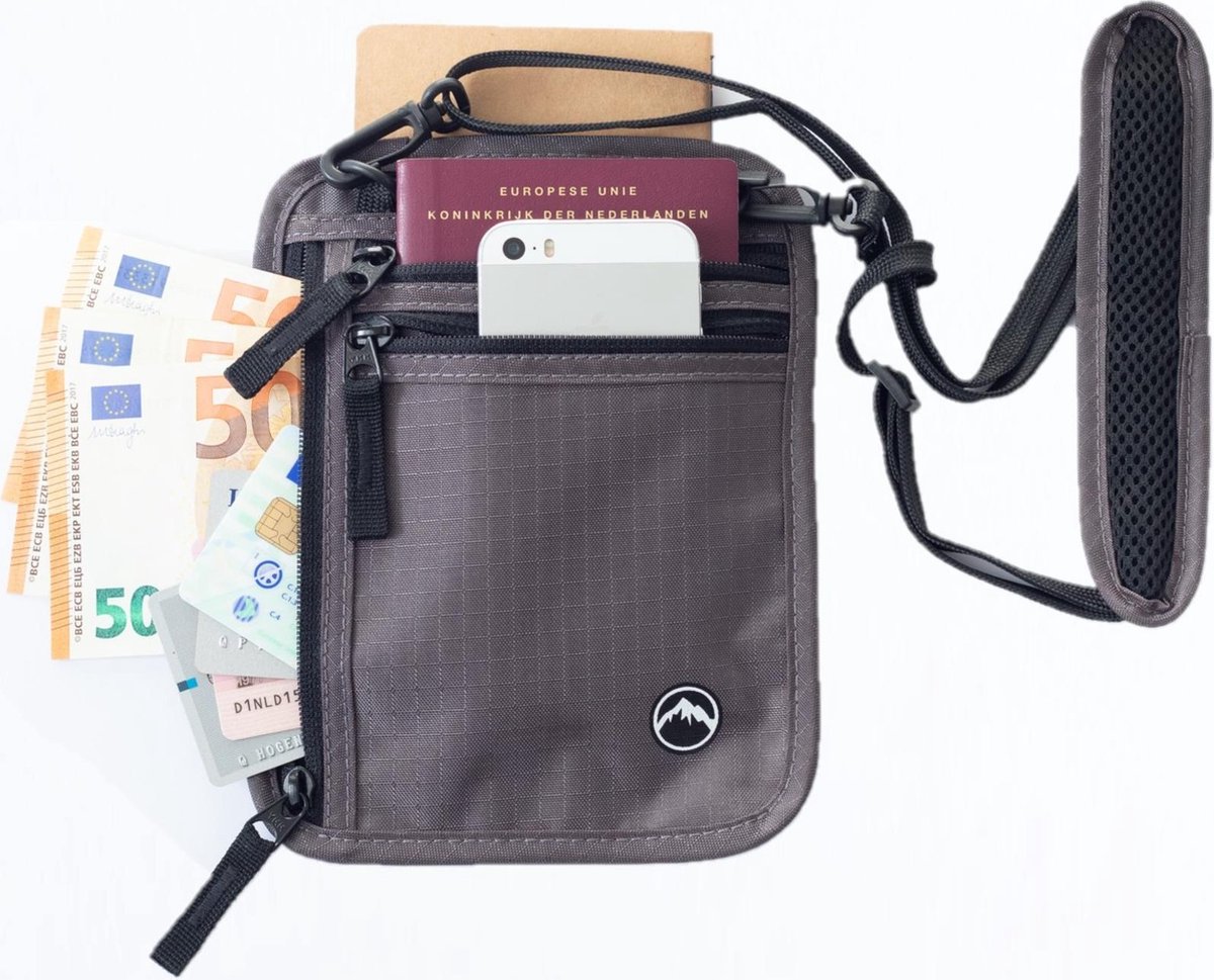 GROENE BERG Neck Travel Pouch with RFID blocking Passport Holder Security Neck Wallet for Men &