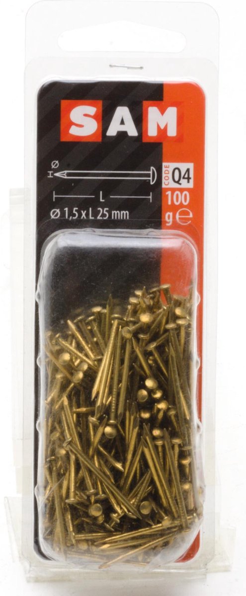 SAM Nagel bolle kop 1,5x25mm 100 stuks