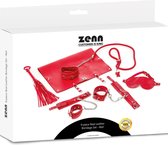 Zenn Toys - 9 Delige echt Lederen Bondage Set - Rood