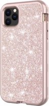 Apple iPhone 11 Pro Armor Back cover - Roze - Glitter - Shockproof