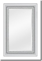 Spiegel met houten lijst zilver - Cesarino Zilver Buitenmaat 75x136 cm hoog of breed ophangen - Italiaanse spiegel handgemaakt - Ophanghaken gemonteerd - Veiligheidsglas - Duurzaam glas zonder lood en koper- Facetrand