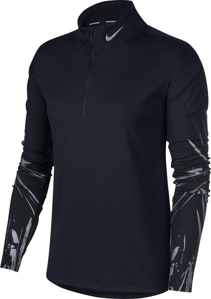 Nike W Nk Elmnt Top Hz Flsh Gx Dames Sporttrui /Reflective Silv Zwart