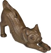 Relaxdays statue de jardin chat en fonte - décoration de jardin - serre-livres - accessoire de statue d'animal