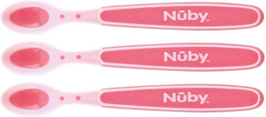 Nûby - Warmtegevoelige Lepels - 3 stuks - Roze - 3m+ | bol.
