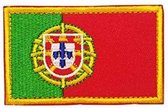 Geborduurde patch embleem vlag Portugal met klittenband