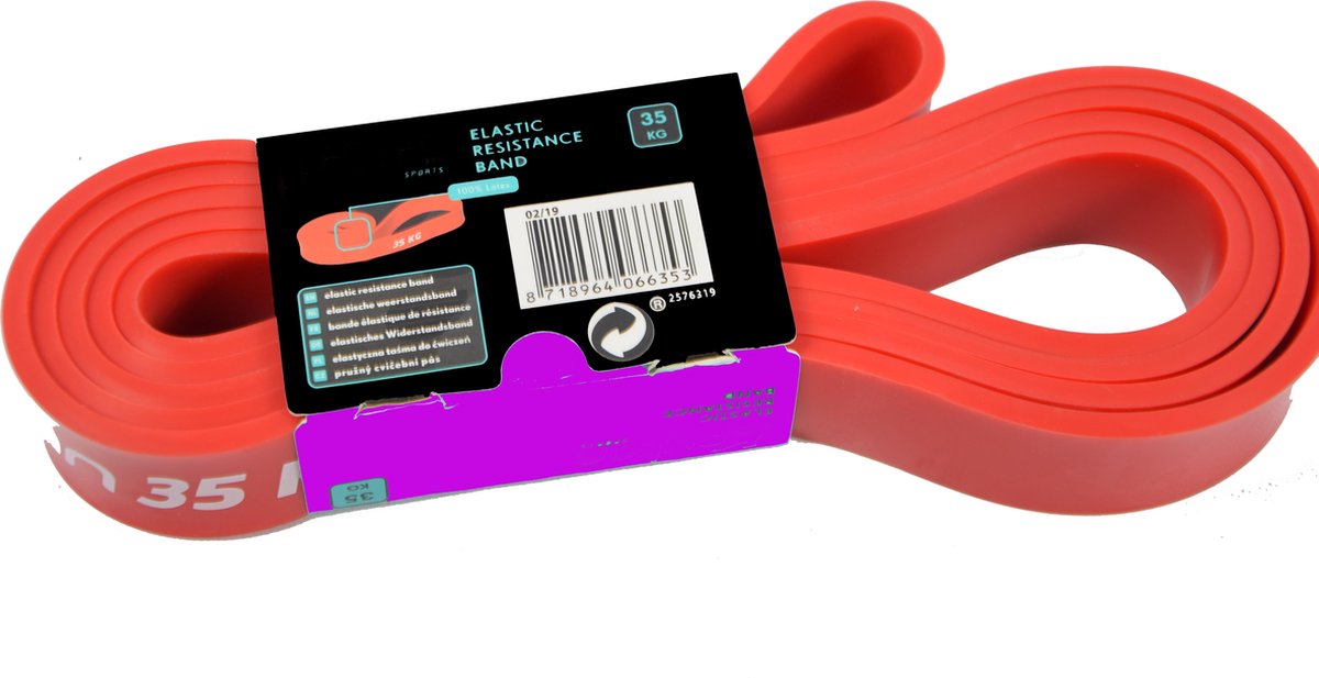 Elastiche Weerstandsband - Fitness elastiek- elastische weerstandsband - Sports elastische weerstandsband 35 kg Rood