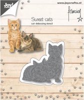 Joy!Crafts • Snij- debosstencil Francien twee katten