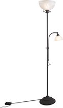 QAZQA dallas - Landelijke Vloerlamp | Staande Lamp  met leeslamp - 1 lichts - H 1850 mm - Roestbruin -  Woonkamer