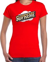 Supreme fun tekst t-shirt voor dames rood in 3D effect XS