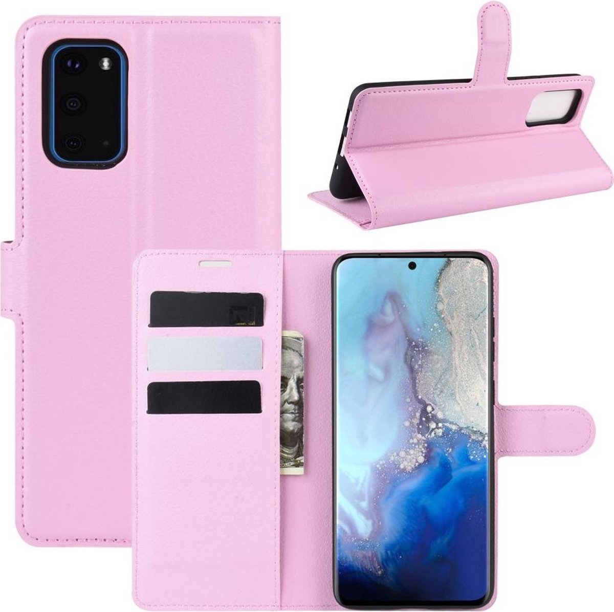 Book Case - Geschikt voor Samsung Galaxy S20 Hoesje - Pink