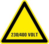 Sticker elektriciteit waarschuwing 230/400 volt 100 mm