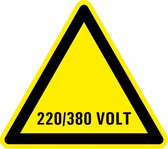 Sticker elektriciteit waarschuwing 220/380 volt 200 mm