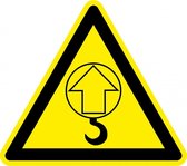 Sticker 'Let op, stijgende haak', 200 mm