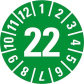 Keuringssticker met speciale kleving, '22,  Ø15 mm, 60 per vel