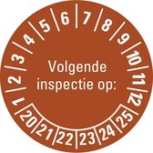 Volgende inspectie op keuringssticker 21-26, 18 per kaart