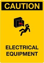 Caution sticker Electrical equipment, staand 210 x 148 mm (A5)