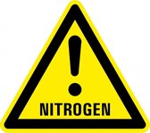 Waarschuwingssticker nitrogen 50 mm - 10 stuks per kaart