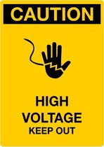 Sticker 'Caution: High voltage keep out', 297 x 210 mm (A4)