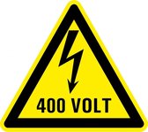 Sticker elektriciteit waarschuwing 400 volt 200 mm