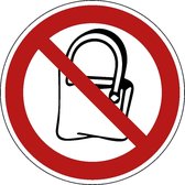 Handtassen verboden sticker 200 mm