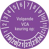 Volgende VCA keuring op sticker 21-26, 25 meter op rol 30 mm - 800 per rol