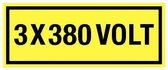 380 volt sticker 250 x 100 mm