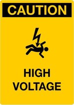 Caution sticker High Voltage 2, staand 297 x 210 mm (A4)