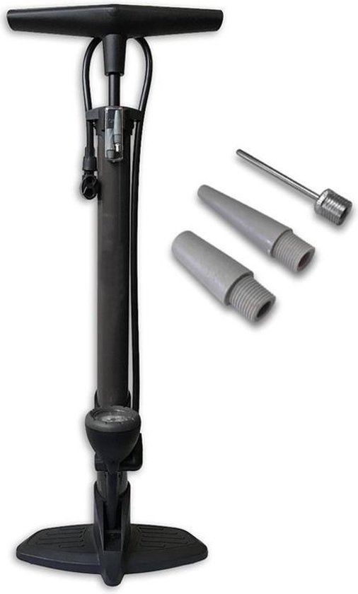 Fietspomp met drukmeter 12 Bar Inclusief Adapters Voor Verschillende  Ventielen Bike... | bol.com