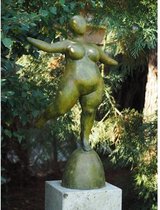 Tuinbeeld - bronzen beeld - Dikke vrouw - 110 cm hoog