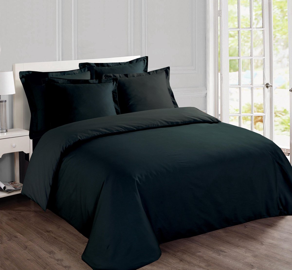 VISION Home Dekbedovertrek - Uni Zwart - 240x220cm - 100% katoen