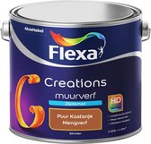 Flexa Creations - Muurverf Zijde Mat - Mengkleuren Collectie - Puur Kastanje  - 2,5 liter