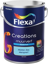 Flexa Creations - Muurverf Zijde Mat - Mengkleuren Collectie - Midden Zee  - 5 liter