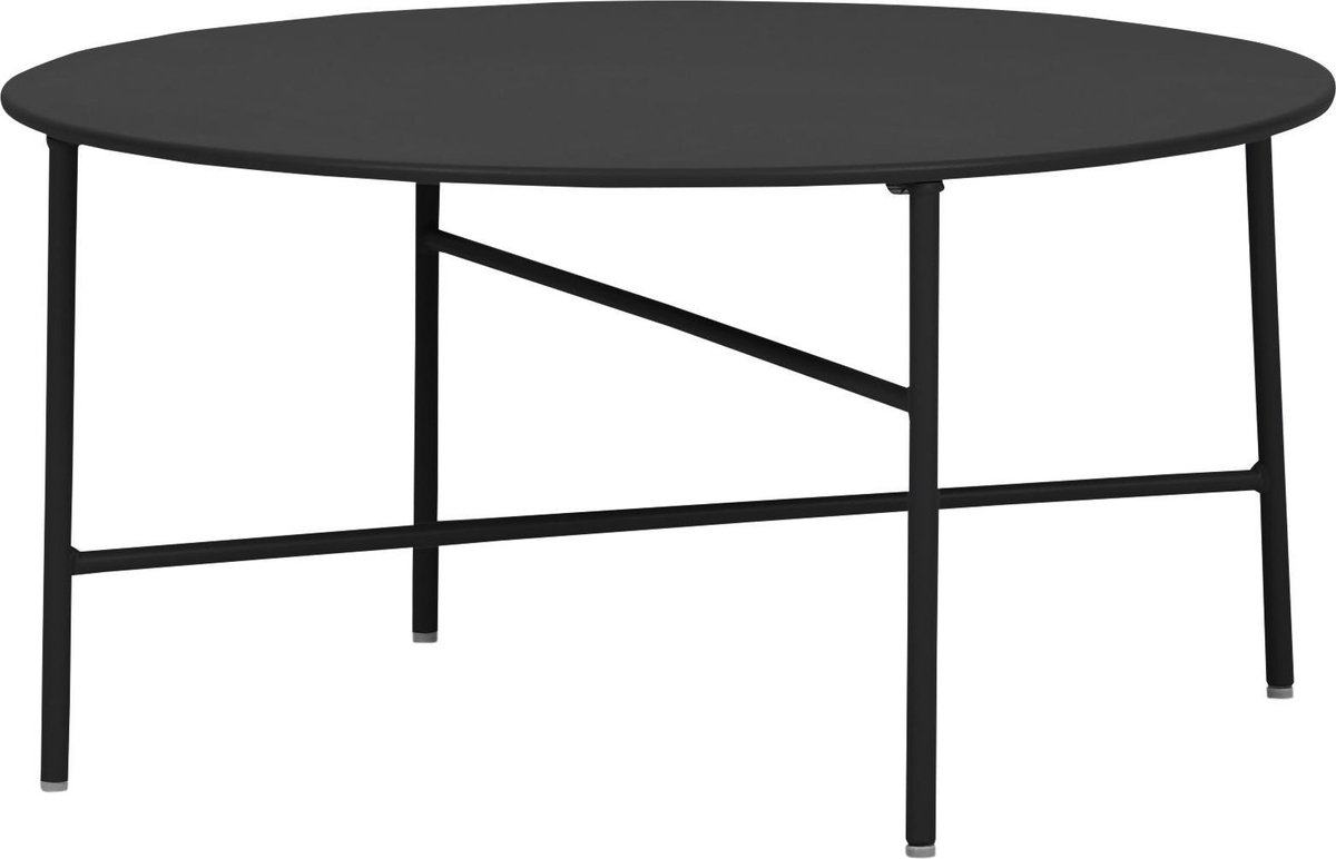 Hioshop Penny tuintafel Ø 70 cm. H 35 cm, zwart.