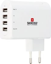 SKROSS Reisstekker Europa 4x USB (Side Connection)