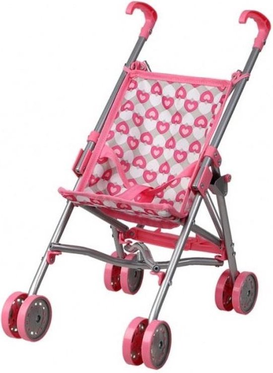 Roze/grijze poppenwagen speelgoed voor meisjes - Poppen accessoires buggy/wandelwagen...  | bol.com