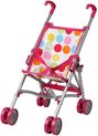 foto van Roze poppenwagen speelgoed voor meisjes - Poppen accessoires buggy/wandelwagen roze/wit