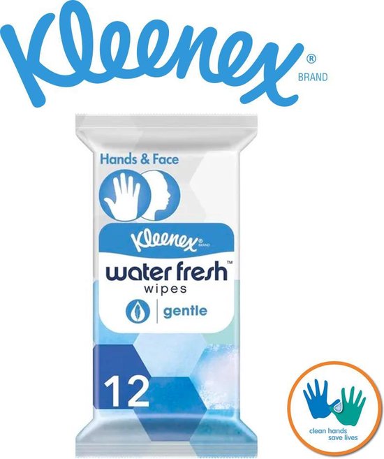 Kleenex Water Fresh Wipes Gentle - 12 stuks