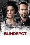 Vrouw met tatoeages en man met baard, "Blindspot" logo.