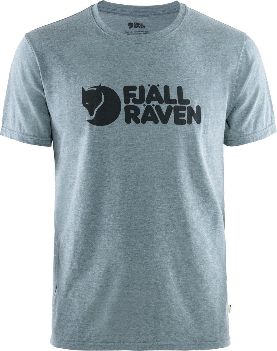 Fjallraven Logo Outdoorshirt Heren - Uncle Blue-Melange - Maat S