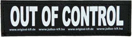 Julius K9 Tekstlabel – Out of control groot