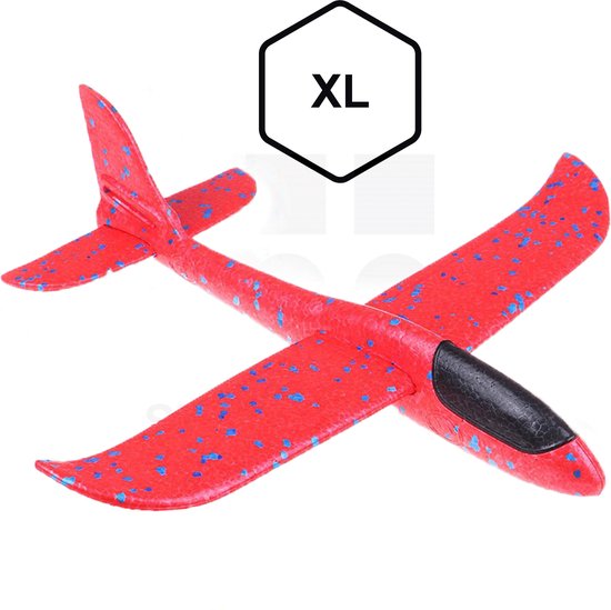 Zweefvliegtuig - Super groot Vliegtuig Speelgoed XL - Werp Vliegtuig Schuim - Rood