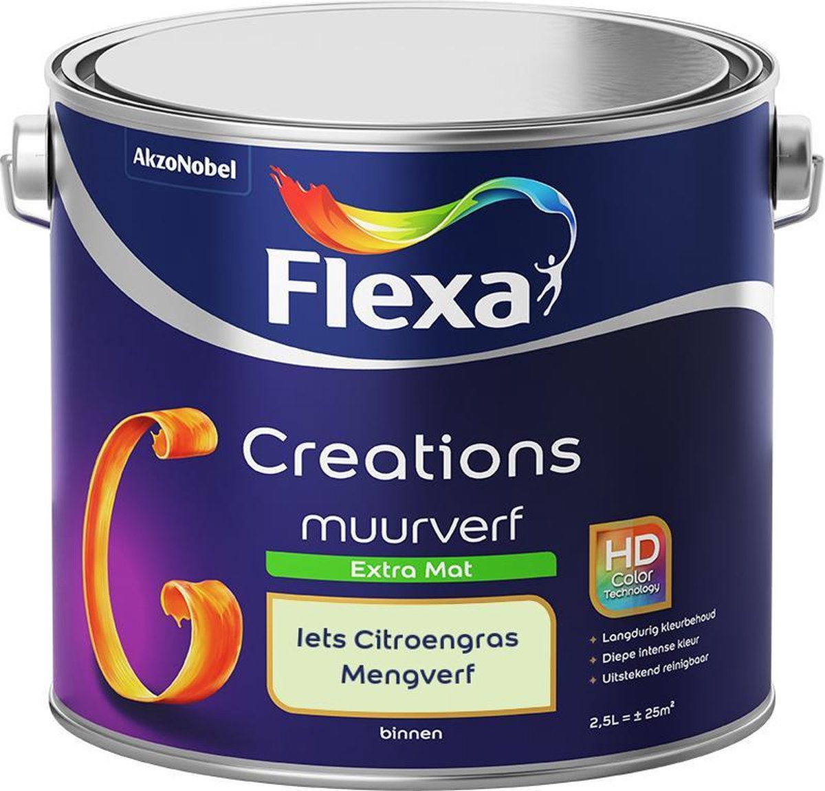 Flexa Creations Muurverf - Extra Mat - Mengkleuren Collectie - Iets Citroengras - 2,5 liter