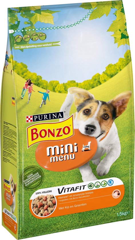 uitdrukking In de naam Festival Bonzo Mini Menu Kip & Groenten - Hondenvoer - 1,5 kg | bol.com