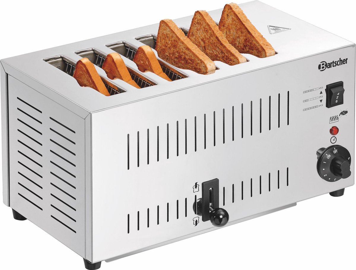 Bartscher Edelstalen toaster TS60 6 Sleuven 40 5(b) x 24 5(d) x 22 5(h) cm