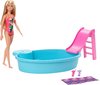 Barbie Zwembad en glijbaan - Met handdoek - Barbiepop