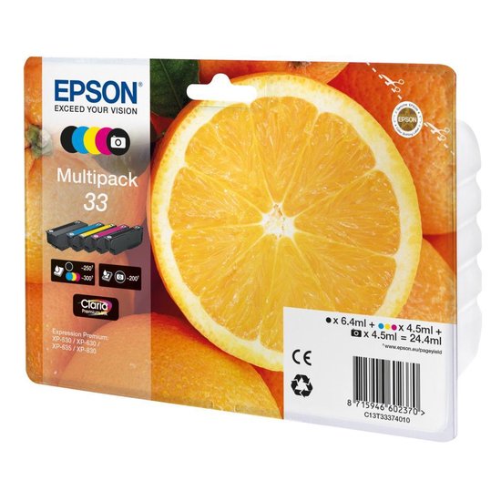 Epson Oranges Multipack 5-colours 33 Claria Premium Ink EasyMail Pack | bol