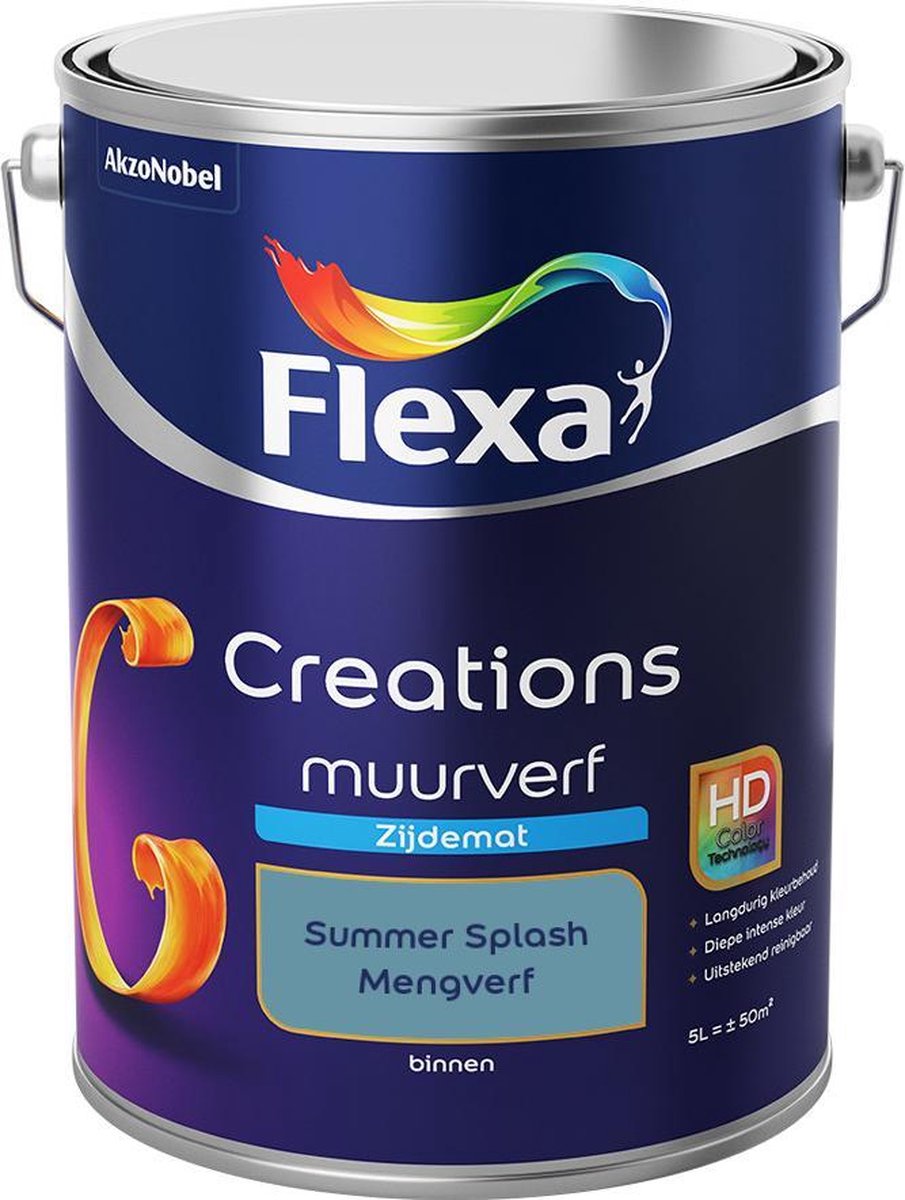 Flexa Creations - Muurverf Zijde Mat - Summer Splash - Mengkleuren Collectie - 5 Liter